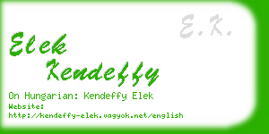 elek kendeffy business card